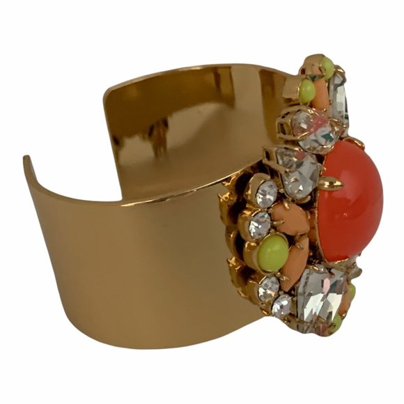 Juicy Couture Gold Cuff Rhinestone Flower Statemen - Picture 5 of 12